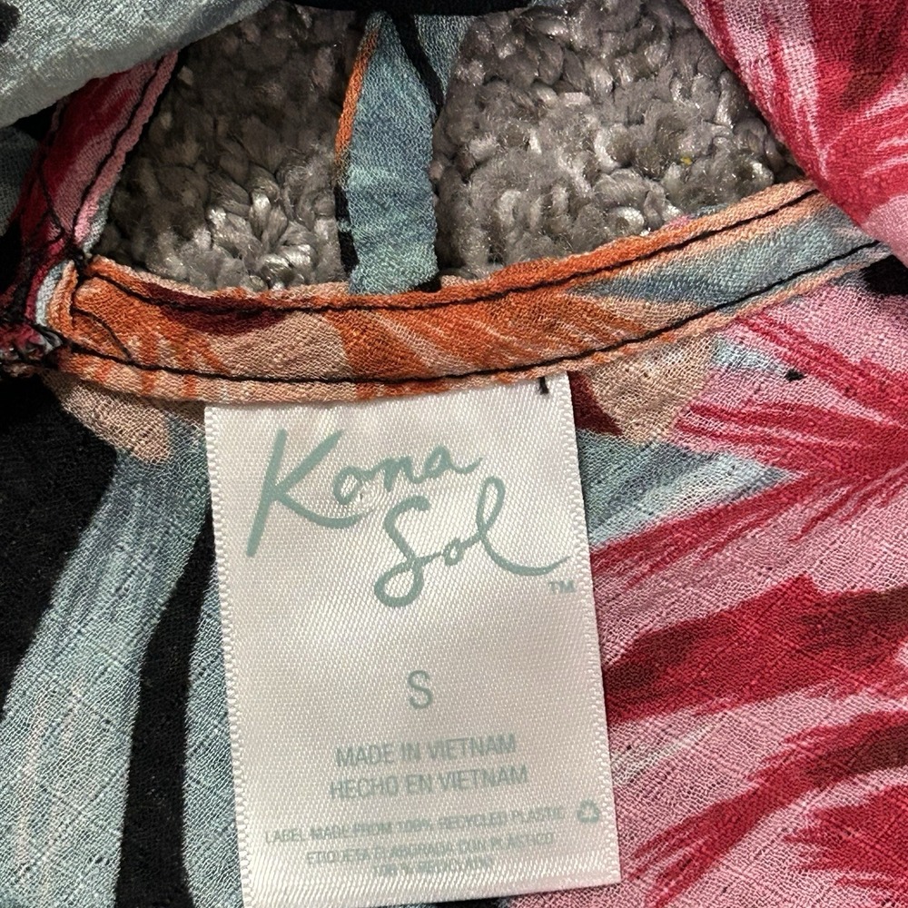Kona Sol Women's Floral Criss Cross Lattice‎ Back Swim Cover Stretch Size SMALL - Picture 6 of 9